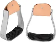 Horse Riding Stirrups, Horse Saddle Tack Overshoe Aluminum Cushioned Stirrups Horse Saddle for Riding Lovers