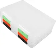 TEMPNAP 4PCS File Box Transparent Document Holder Storage Container Lightweight Protective Design for Office School and Home Organization Fluorescent