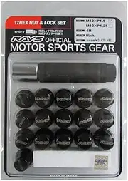 [RAYS (Rays)] 17HEX lock & nut set (for 4 holes) M12 × 1.5 BK (black) 74082000002BK