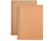 Blank Spiral Notebook Soft Cover Journal,Unlined Sketch Book Pad 2-Pack,100 Pages/ 50 Sheets, 7.5 Inch X 5.1 Inch