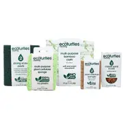 Eco-Cleaning Turtles Sponge Bundle Bamboo Cloth/Spirals/Scourer Pads Combo Set