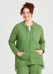 [Taking Shape] Taking Shape Waffle Hooded Jacket Size 16 in Shamrock - Plus Size Women's Clothing Shamrock