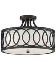 Crystorama Libby Langdon For Crystorama Graham 3-Light Matte Black Ceiling Mount