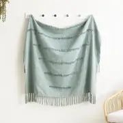 Renee Taylor Cambridge 130x170cm Cotton Slub Tufted Throw Sofa/Bed Blanket Basil