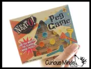1 Solitaire Peg Game - Retro Wooden Classic Game - Peg Puzzle Brain Teaser