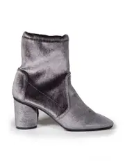 Grey Velvet Sock Boots