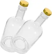 KICHOUSE 2Pcs Thickened Transparent Liquor Bottle Elegant Wine Decanter for Home Bar and Club Use Easy to Clean with Widened Opening