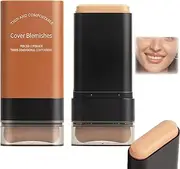 2025 Korean Hydrating Lightweight Foundation Stick with Built-In Brush, Flawless Eraser Foundation Stick, Full Coverage Waterproof Makeup for Natural Skin Tone (03#)