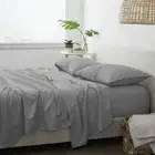 800TC Egyptian Cotton AU Bed Sheet Set King/Single/3-Quarter/Queen SilverSolid
