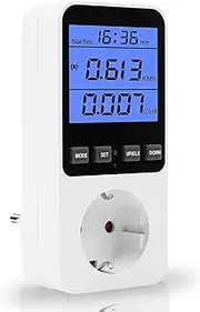 Electricity Meter for Balcony Power Plant, Electricity Meter for Socket, Temperature Switch, Socket Thermostat Switch for Greenhouse, Terrarium, Aquarium, Seeds, Germination, Heating