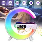 LED G Clock Radio Wireless Charger Bluetooth Speaker RGB Night Light Alarm Clock