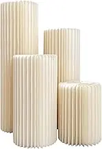 4 Pcs Cylinder Stands for Party Display Foldable Paper Board Column Cylinder Table for Wedding Baby Shower Birthday Pillar Display Decor Diameter 28/38cm(Diameter 38cm)