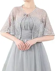 [Heersan] Women's Bolero Shrug Summer Chiffon Cropped Cardigan Tops UK Ruffled Half Sleeve Jacket Ladies Open Front Sheer Shrugs Shawl