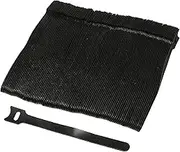 H&S Cable Ties Reusable 50pcs Straps Adjustable Releasable Tidy Wrap Hook and Loop Long Large Strong Black for PC Computer Electronics - Cable Strap - Cable Tie - Computer Cable Organiser Ties