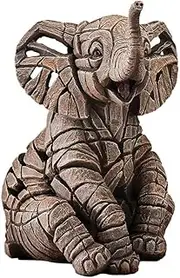 Edge Sculpture Elephant Calf Figure Small Stone Resin Garden & Home Decor