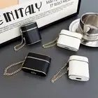 For Apple AirPods Pro 2nd generation Luxury Shockproof PU Leahter Case w/Chain