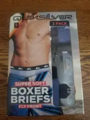 QUICKSILVER MEN'S SMALL (28-30) 3 PACK SUPER SOFT BOXER BRIEFS Underwear New