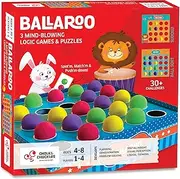Chalk & Chuckles Board Game- Ballaroo 3-in-1 Brain Games for Kids Age 4-8 Year Old, Stem Educational Toys, Brain Teaser Games and Puzzles, Gifts for Girls, Boys Ages 5, 6, 7