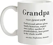 Fatbaby Funny Coffee Mug Gifts for Grandpa From Grandchildren Daughter Son,Birthday Christmas Father’s Day coffee mug gifts for Grandpa,Definition Coffee Mug Tea Cup 11OZ