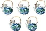 Set of 5, Thick Grape Painting U No. 6 Earthen Bottle [5.5 x 4.5 inches (14 x 11.5 cm) 900cc] | Arita Yaki Pottery Setomonohonpo