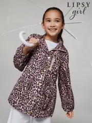 Lipsy Pink Leopard Print Lightweight Rain Coat (4-16yrs) (AR6805) | $106 - $120