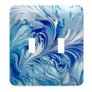 Metal Light Switch Plate Cover Fluid Blues Decorative Light Switchplate Cover...