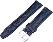 [GGZONE] RHAIYAN Compatible with IWC Strap Watch Accessories Watch Bracelet Genuine Leather Watch Belt Compatible with IWC Watch Strap Watch Band Specific (Color : Blue-Silver Clasp1, Size : 22mmWithMark)