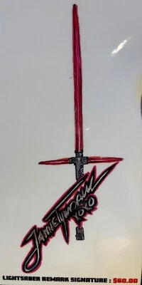 Jamie Tyndall Remark Signature - Lightsaber (must add onto a purchased book)