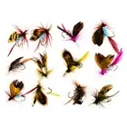 12Pcs Flies Fishing Lures Bait Fish Tackle With Super Sharpened Crank Hook Decoy