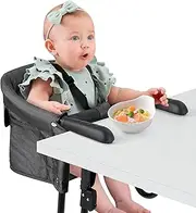 Ezebaby Hook on High Chair, Secure Clip on High Chair for Baby, Compact Fold-Flat for Easy Storage, Fast Table Chair with Baby Seat, Portable High Chair Attaches to Table for Travel, Black
