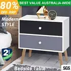 Artiss Bedside Table 2 Drawers Side Table Storage Cabinet Nightstand BONDS White