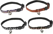 4pcs Pet Collar Halloween Dogs Collars Decorative Bells Tie Cats Suit Reflective Cute Kitten Dogs Thanksgiving Puppy Tags Soft Small Pet Tie Neck Neck Chain Nylon