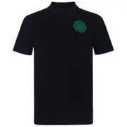 Celtic FC Mens Polo Shirt Crest OFFICIAL Football Gift Black Single Crest XL