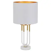 Negas Table Lamp, White, Antique Gold