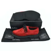 NWT $895 Saint Laurent YSL Red Suede Teddy 10 Derby Shoes Men's 41 8 AUTHENTIC
