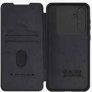[Jarttarn] Case Compatible with Samsung Galaxy A55 Case, Flip Leather Case Ultra-Thin Slide Camera Case for Samsung Galaxy A55 (Black)