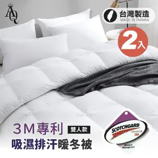 【Al Queen】台灣製造3M吸濕排汗雙人暖冬被-2入(雙人款/棉被/保暖被)