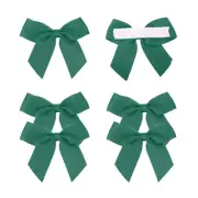 6Pcs Mini Grosgrain Ribbon Bow 2" Self Adhesive Flower Bows Dark Green