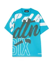 Dsquared2 Kids Letter Printed Drop Shoulder T-Shirt 12,8Y,16Y Blue