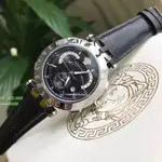 凡賽斯 VERSACE 23C99D002 S009 小丑面系列皮革黑面三眼手錶42MM