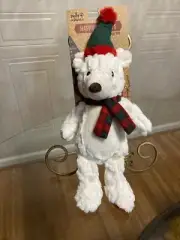Pally Paws 16” Bear With Santa’s HatDog Toy w/Clinker & Squeaker Cuddle Toy New
