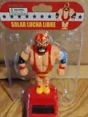 Solar Power Dancing Toys Lucha Libre RED Mexican Wrestler Nacho Muscle NEW NOS