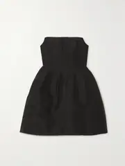 [Aje] Aje - Baret Strapless Linen-blend Mini Dress - Black - UK 14 UK 14 Black