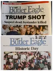 Butler PA Newspaper LOT 7/15/24 Trump Shot Assassination & 10/7/24 Trump Returns