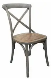 GREY CROSSBACK DINING CHAIR FRENCH PROVINCIAL 45X53X89CM