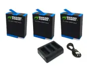 Wasabi Power Batteries (3 Pack and USB Triple Charger) for GoPro HERO9/HERO10