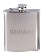 Bey-Berk 7oz Stainless Steel Mirror Finish Whiskey Flask
