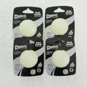 Petmate Chuck It Max Glow Small Breed Dog 2" Glow In The Dark Balls Lot Of 4 NEW