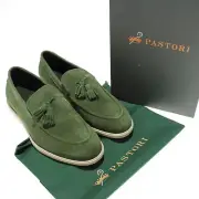Pastori NWB Quintillius Suede Loafers / Drivers Size 41 US 8 in Agave Green