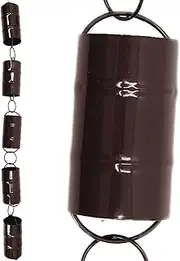 DFTDFYXYRain Chain Aluminum Hanging Rain Chains 3.2-26.2FT Downspout Catcher Outdoor Rain Chains with Hooks and Fixings for Patios,Gardens,Eaves,Drainage,Window Garden Decorations(Brown),1.5m(4.9ft)